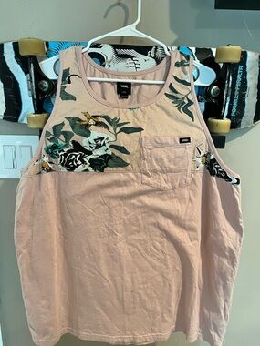 Vans Women’s Blush Pink Floral-Trim Tank Top